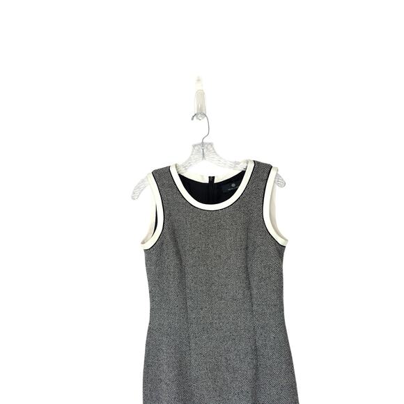 Rena Lange Sheath Dress Black White Sleeveless Tweed Twee Office Work Size 8 - Picture 3 of 12